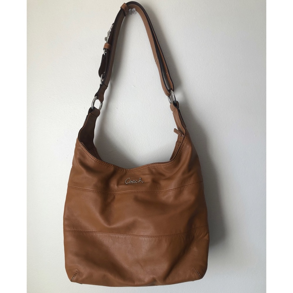 Coach Tan Leather Hobo Shaped Handbag